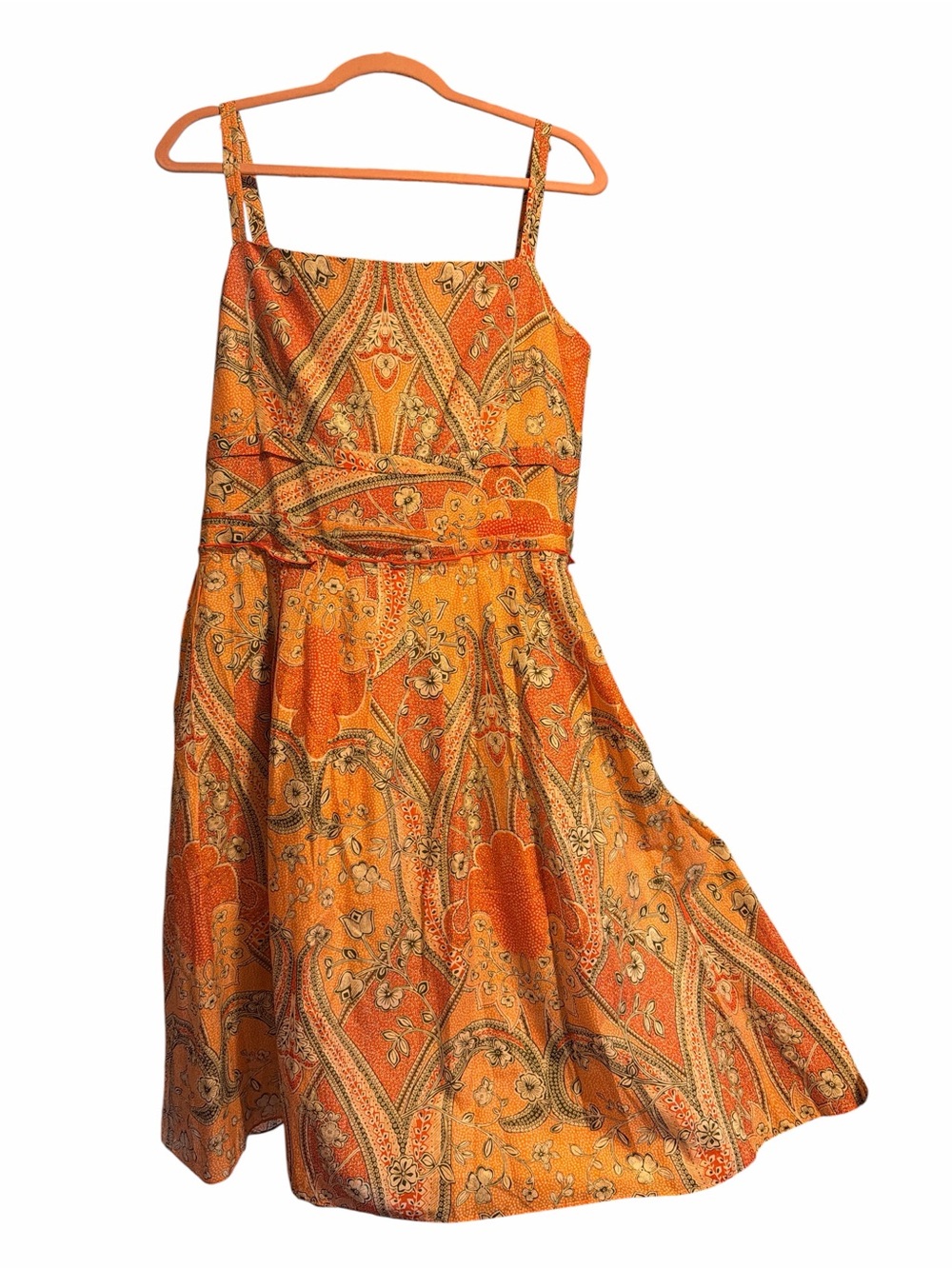 ANN TAYLOR Silk Blend Paisley Print Cami Dress | Size 16 - Picture 15 of 16